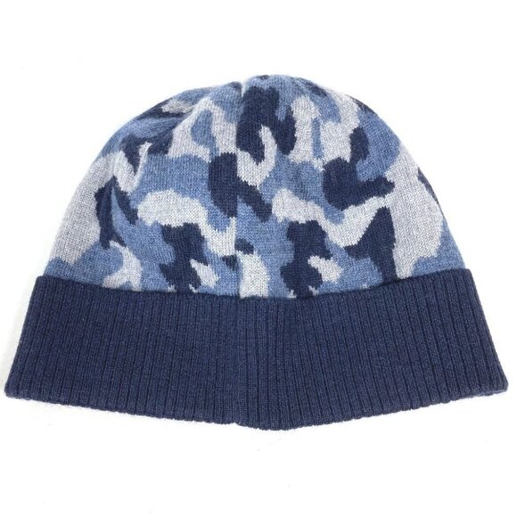 LOUIS VUITTON M70725 beanie hat knit hat knit cap Camouflage Knit hat wool blue - Picture 13 of 13
